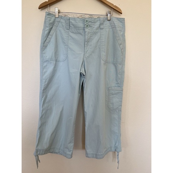 Dockers women's Capri pants light blue drawstring Size 14 - Picture 1 of 9